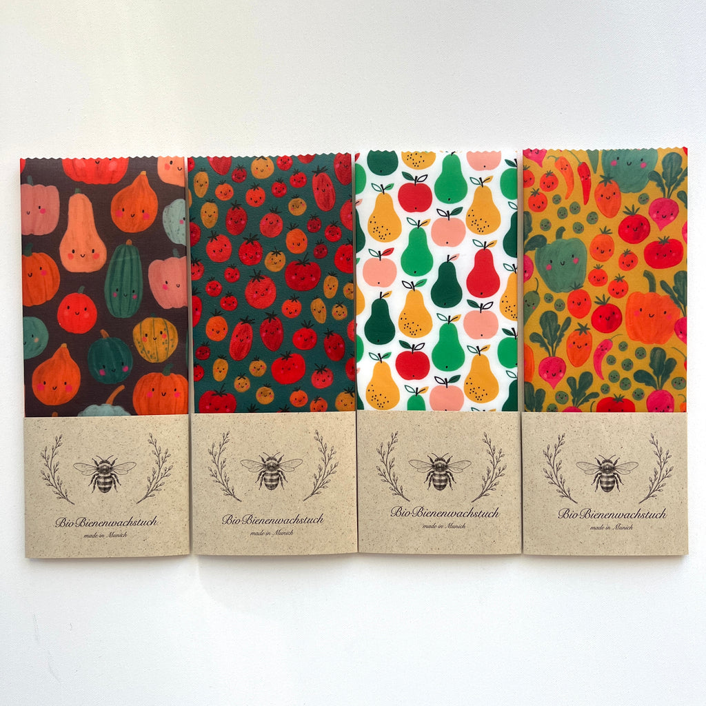 BIO BIENENWACHSTUCH "Happy Vegs" 15cm - 50cm