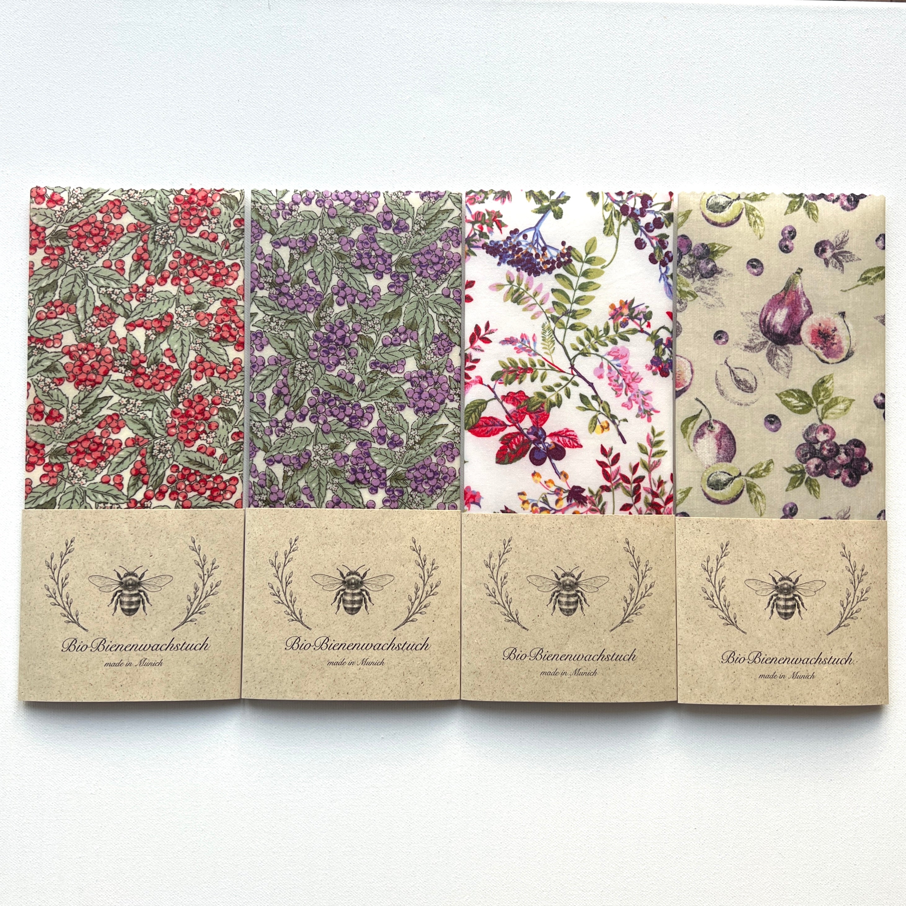 BIO-BIENENWACHSTUCH "Purple Berries" 15cm - 50cm