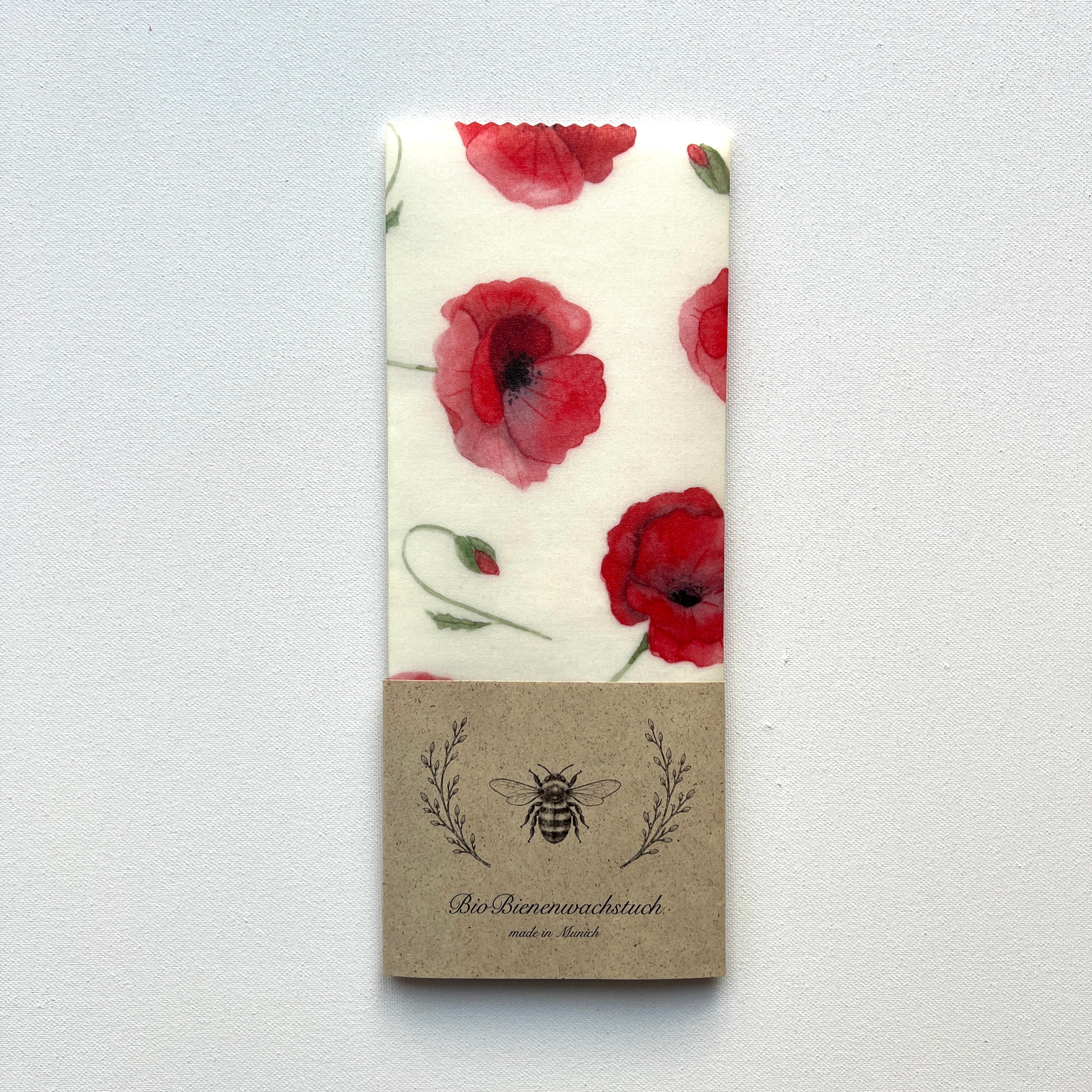 BIO BIENENWACHSTUCH "Poppies Field" 15cm - 35cm