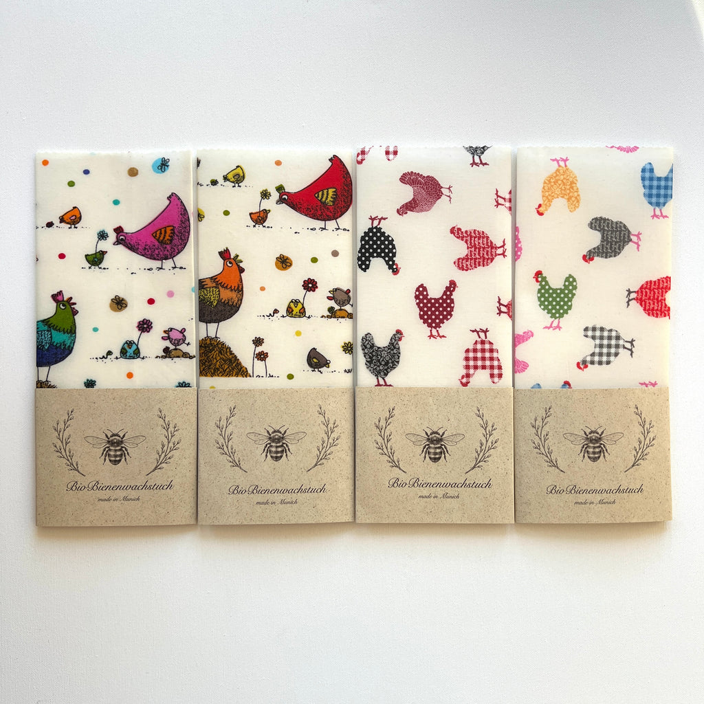 BIO BIENENWACHSTUCH "Fancy Chicken Farm" 15cm - 50cm