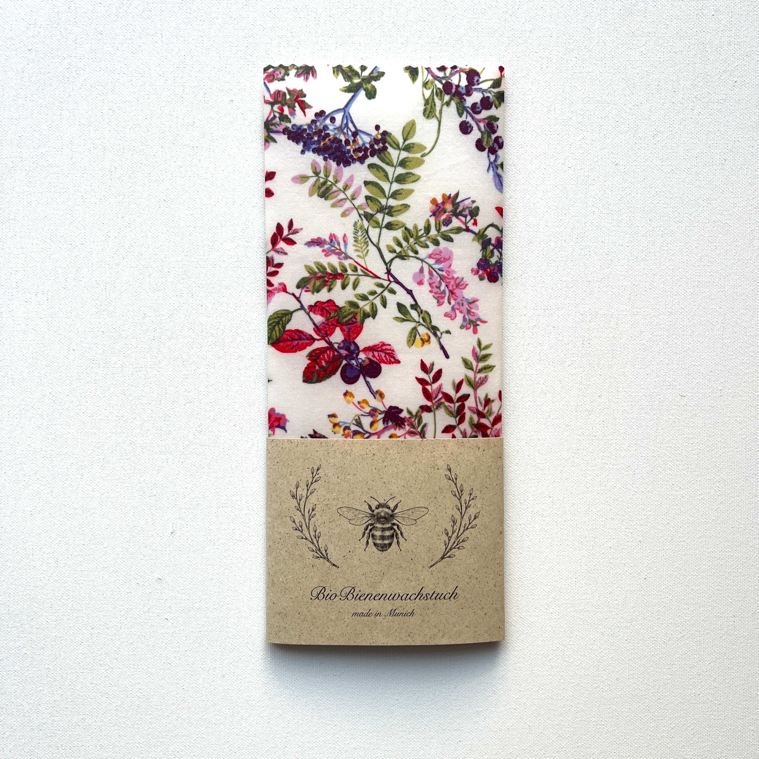 BIO-BIENENWACHSTUCH "Purple Berries" 15cm - 50cm