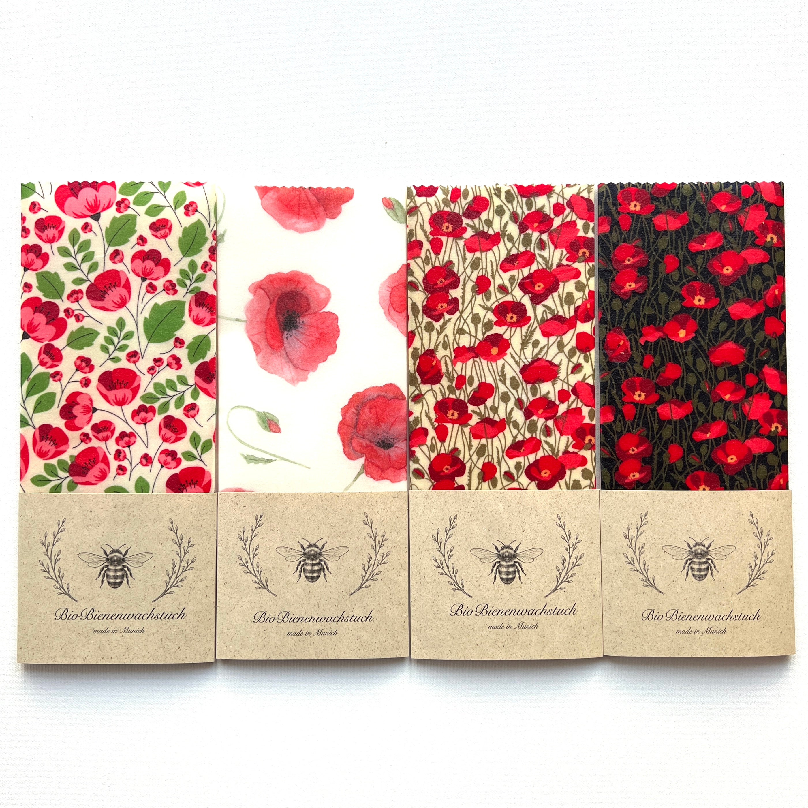 BIO BIENENWACHSTUCH "Poppies Field" 15cm - 35cm