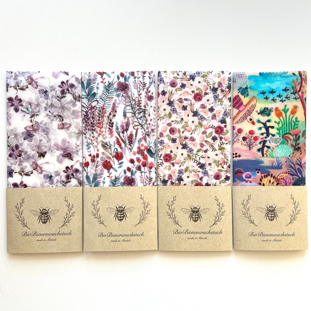 BIO-BIENENWACHSTUCH "Fairytale in purple" 15cm - 35cm