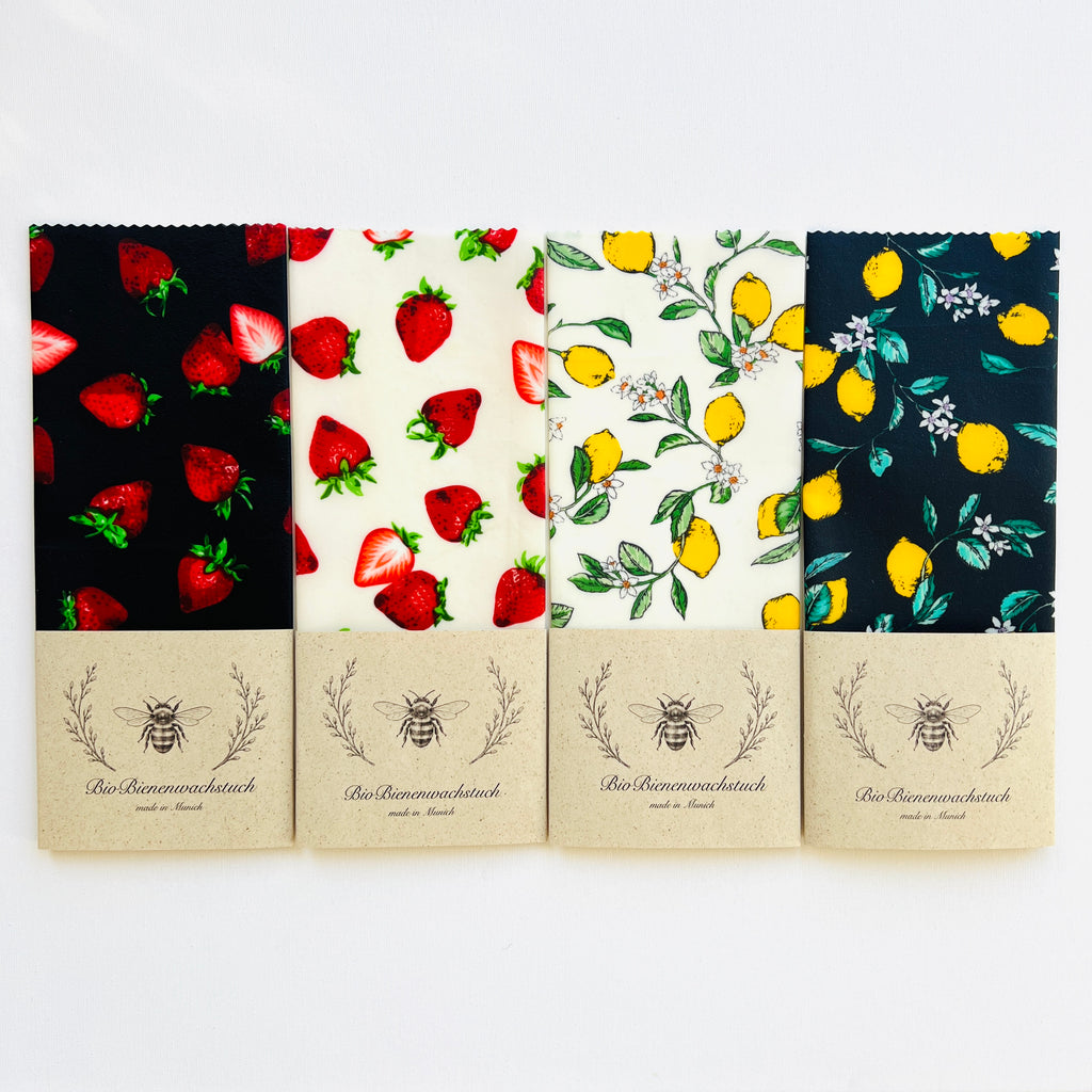 BIO BIENENWACHSTUCH "Lemon & Strawberries" 15cm-50cm