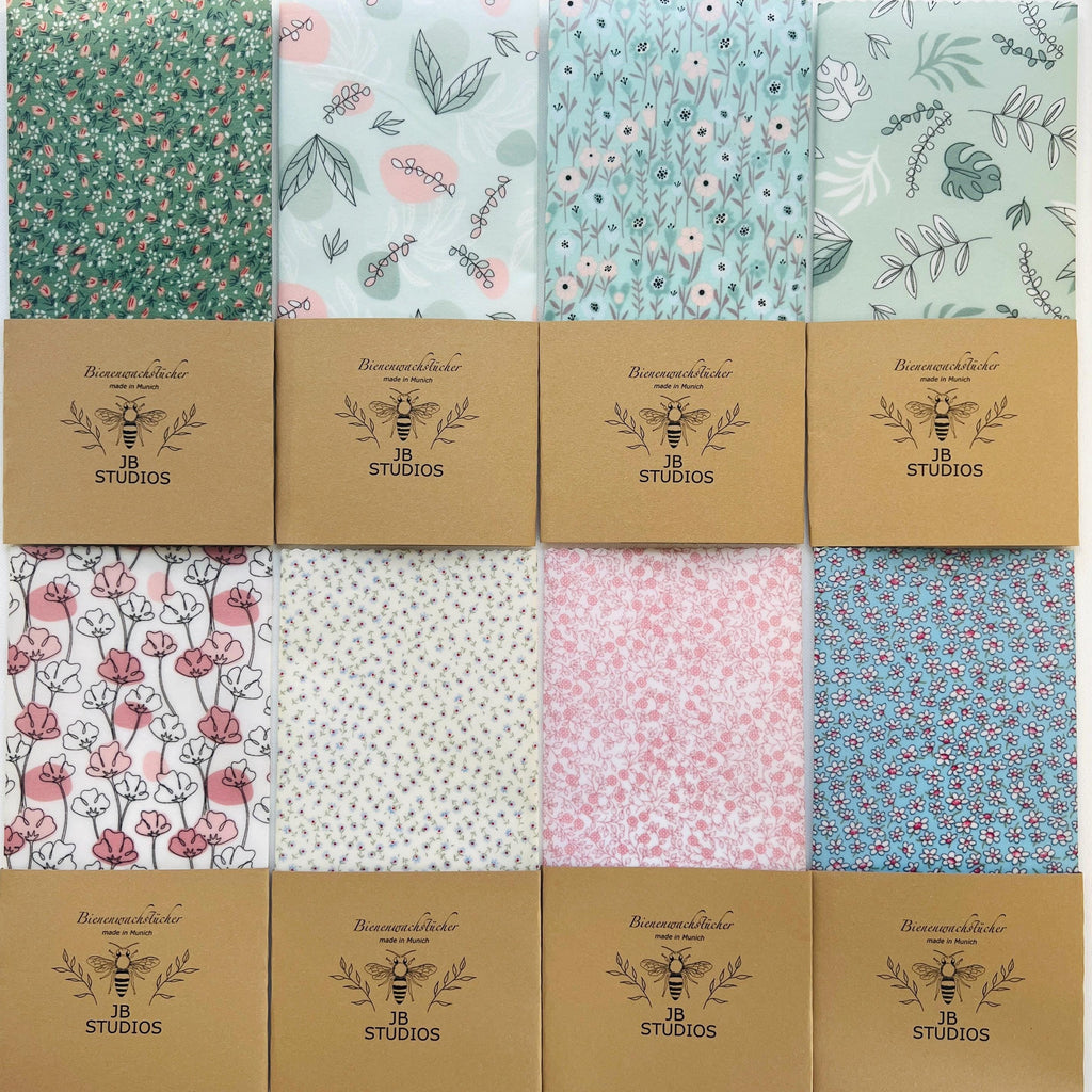 BIO-BIENENWACHSTUCH FLORAL 15cm - 50cm