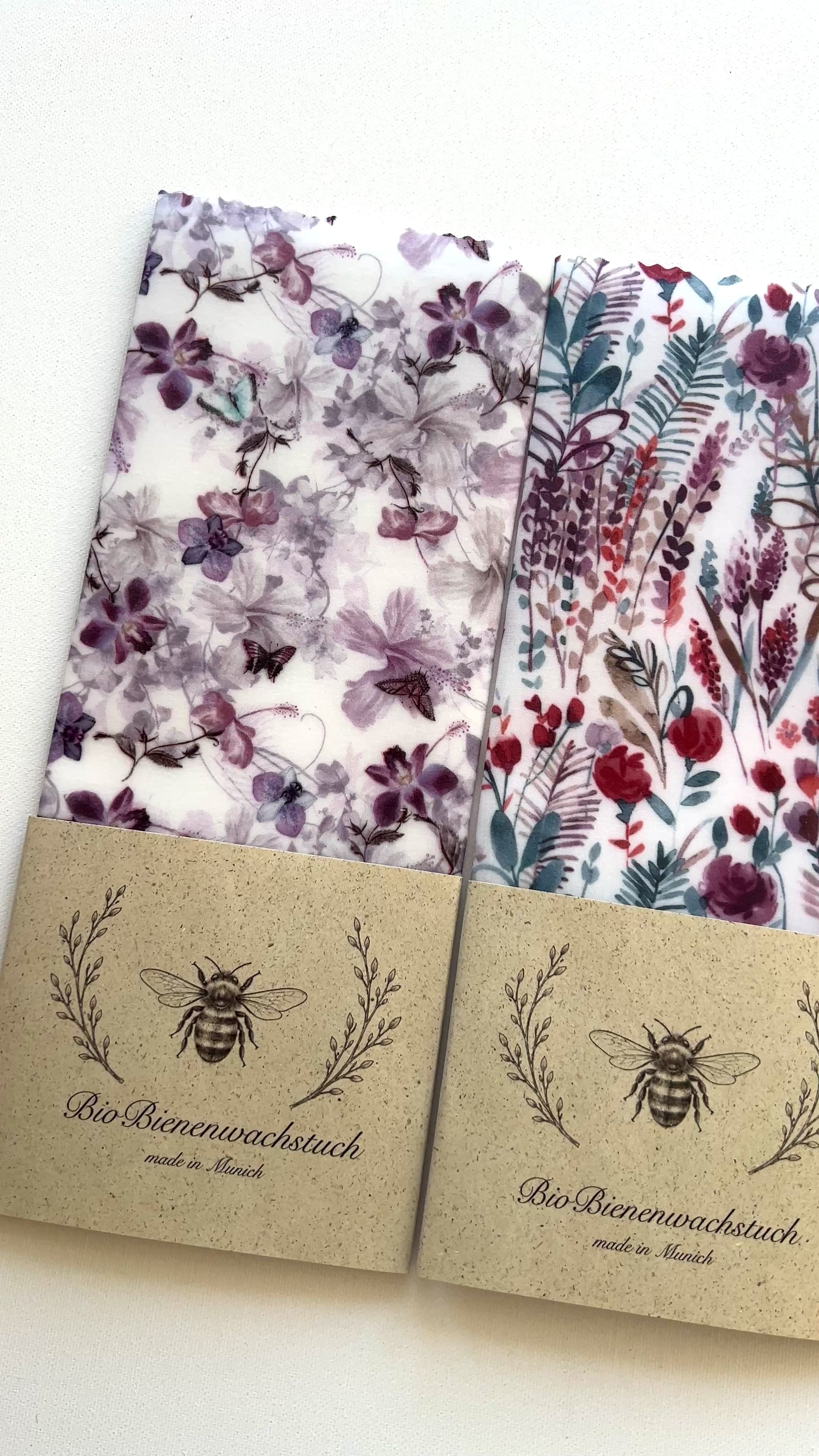 BIO-BIENENWACHSTUCH "Fairytale in purple" 15cm - 35cm