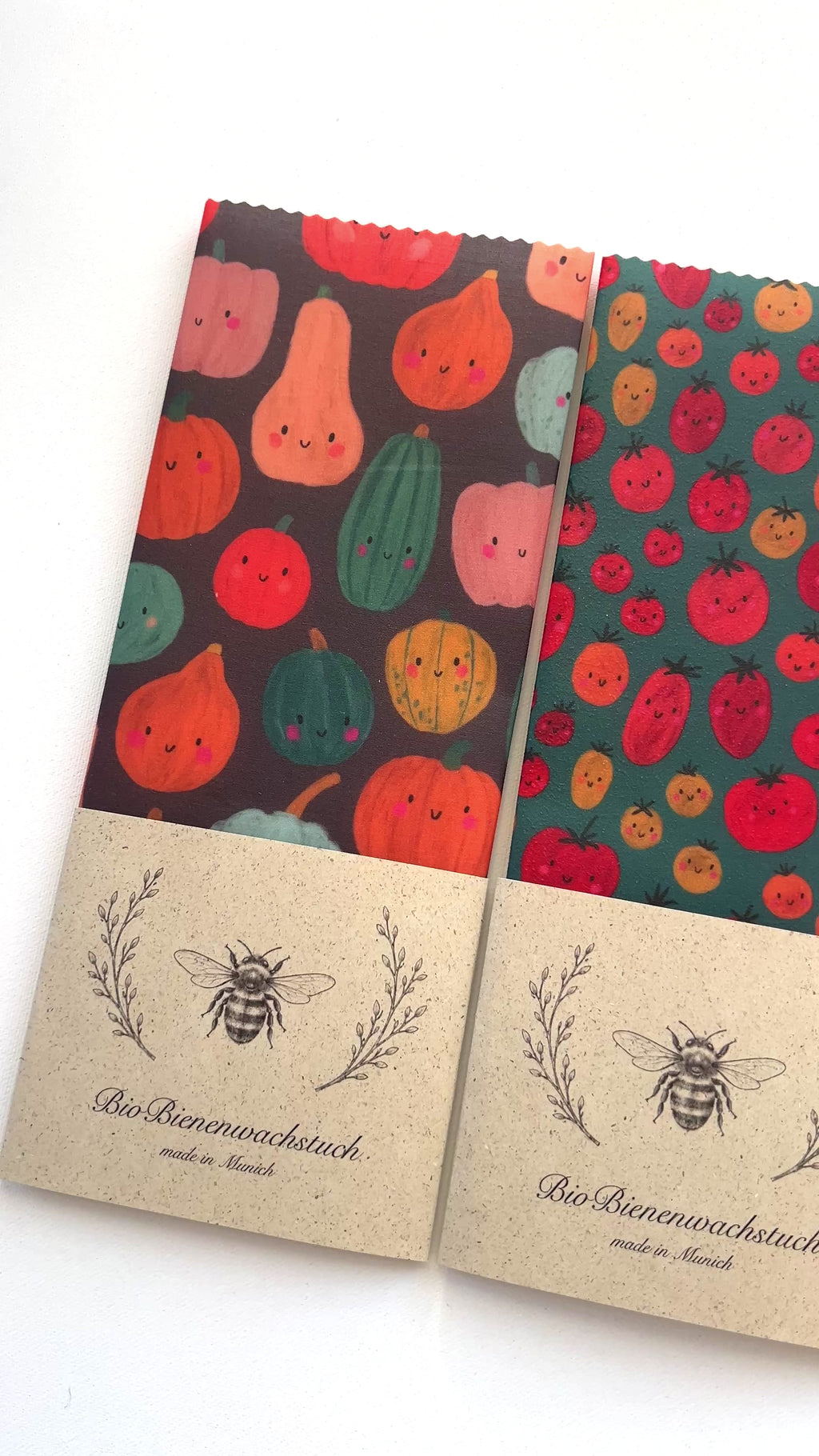 BIO BIENENWACHSTUCH "Happy Vegs" 15cm - 50cm