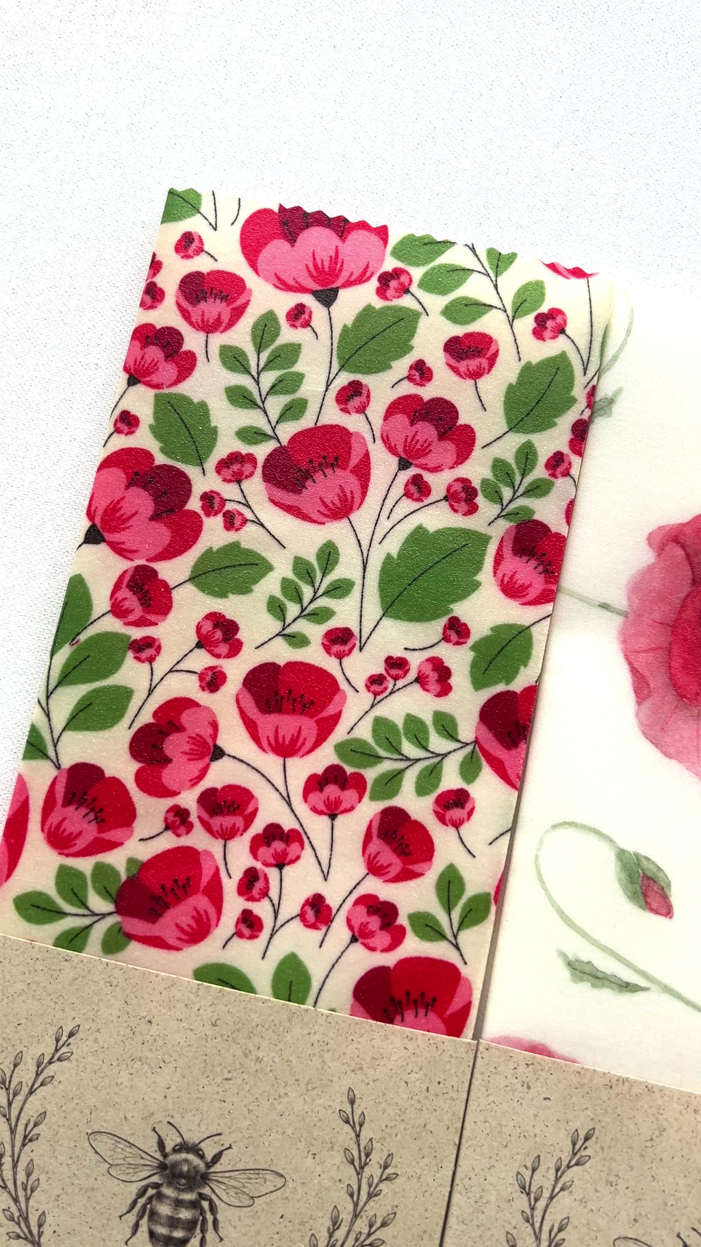 BIO BIENENWACHSTUCH "Poppies Field" 15cm - 35cm